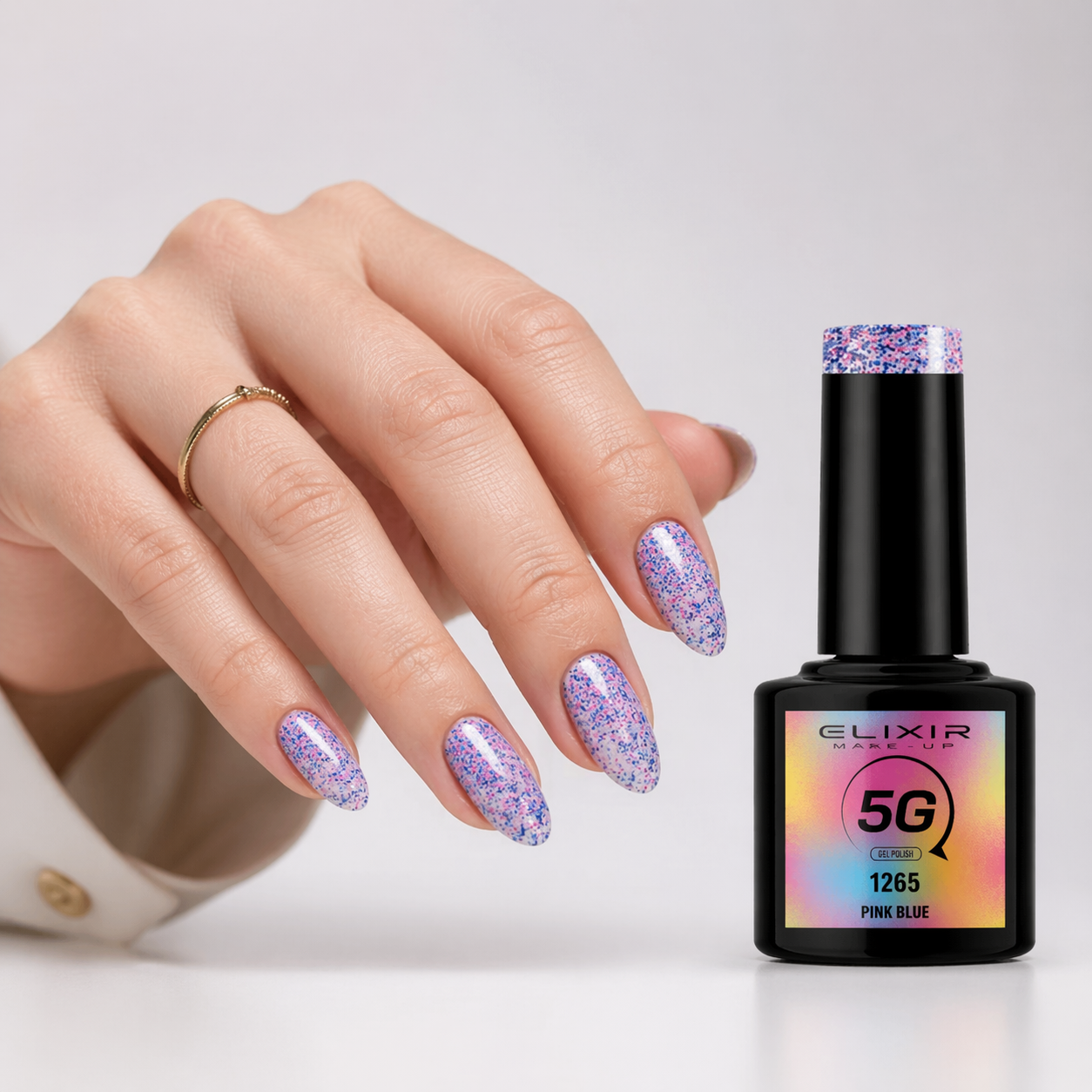 ELIXIR Laser Diamond Semigel  1265 Pink Blue– 8 ml