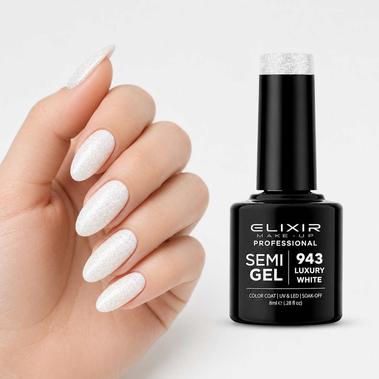 ELIXIR Laser Diamond Semigel  943 Luxury White  -8 ml