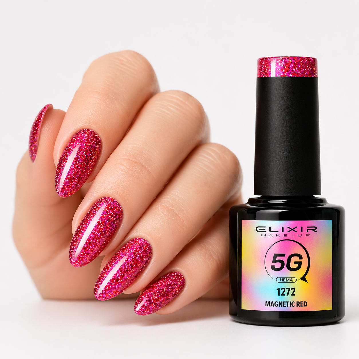 ELIXIR Laser Diamond Semigel  1272 Magnetic Red – 8 ml