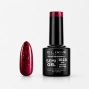 ELIXIR Semi Gel 1023 Red Velvet Glitter – 8 ml