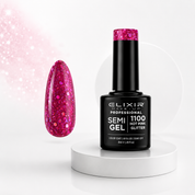 ELIXIR Semi Gel Polish 1100 Hot Pink Glitter – 8 ml