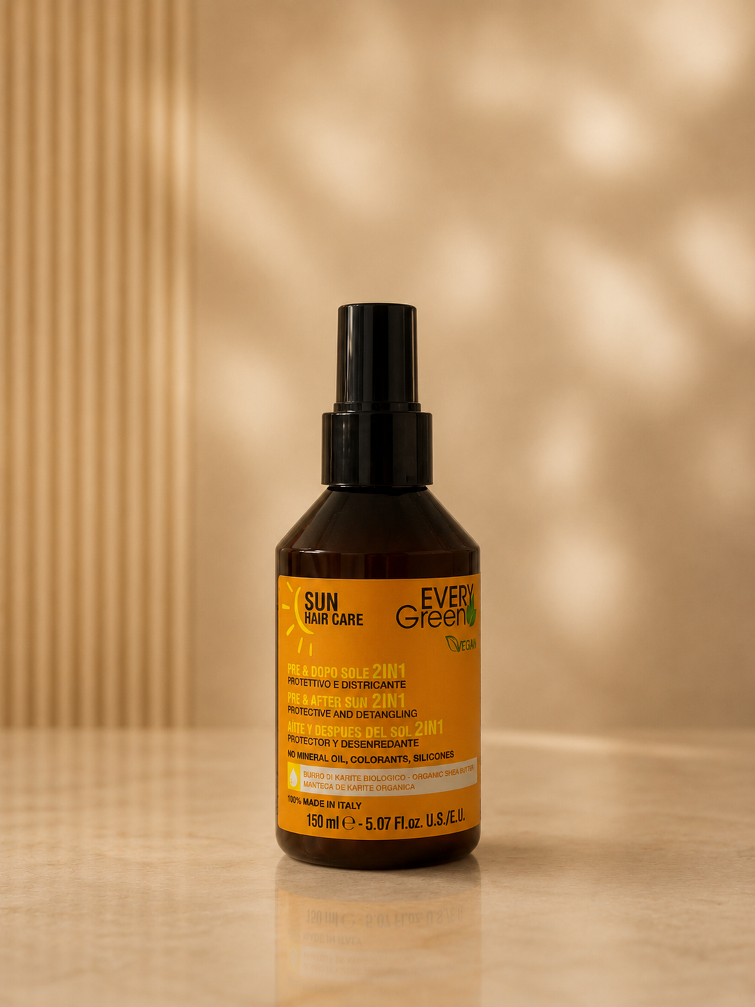 Every Green Sun Hair Care Pre & Dopo Sole 2 in 1 Protettivo e Districante – 150 ml