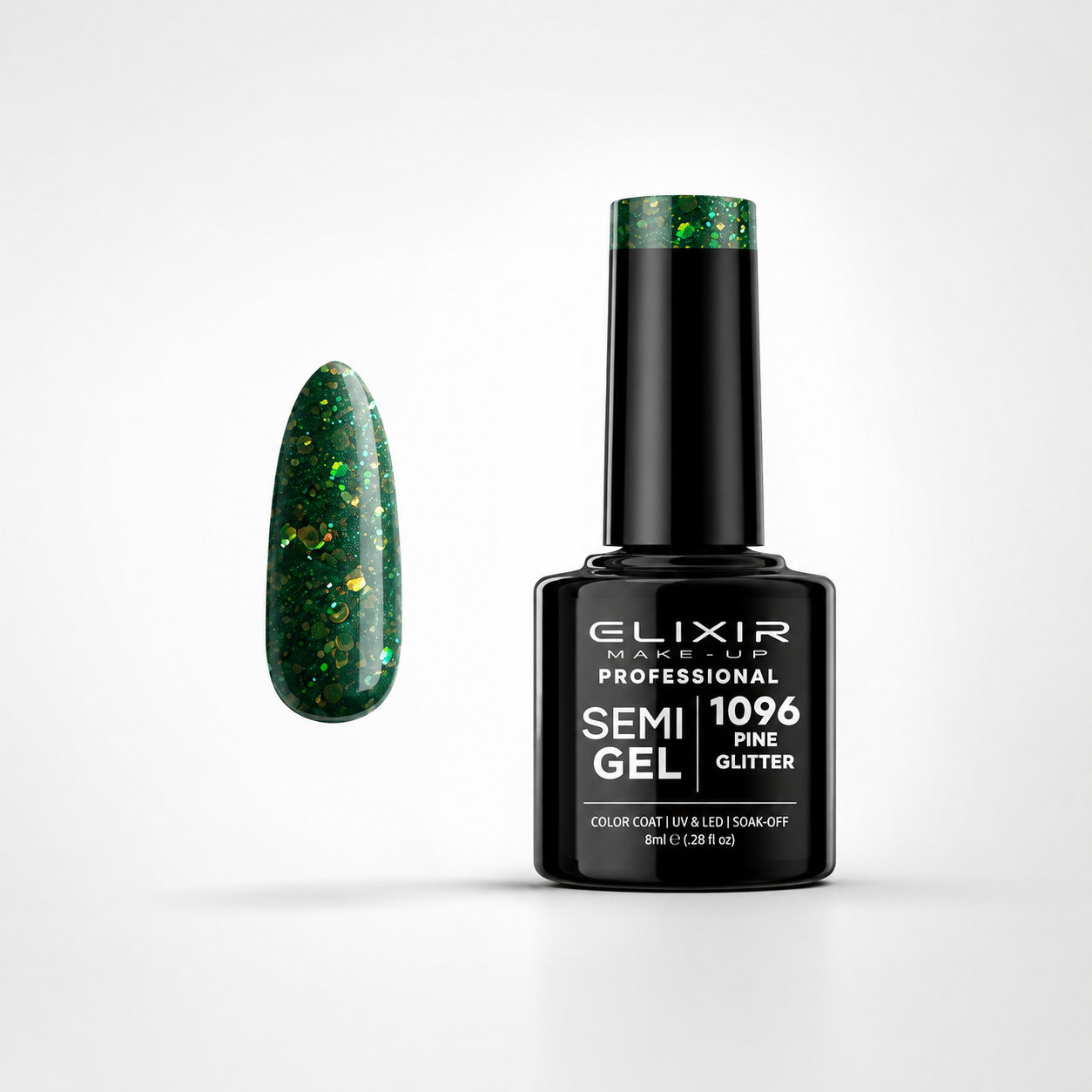 ELIXIR Semi Gel 1096 Pine Glitter – 8 ml