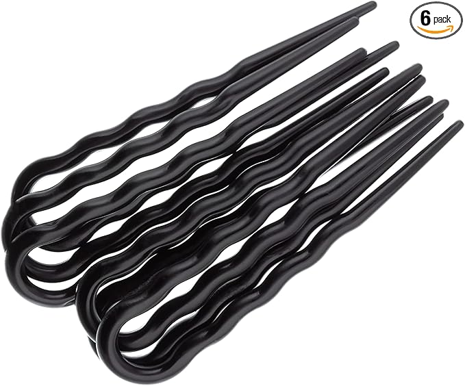 Forcine Ondulate Professionali Guenzani 6 pz Nere