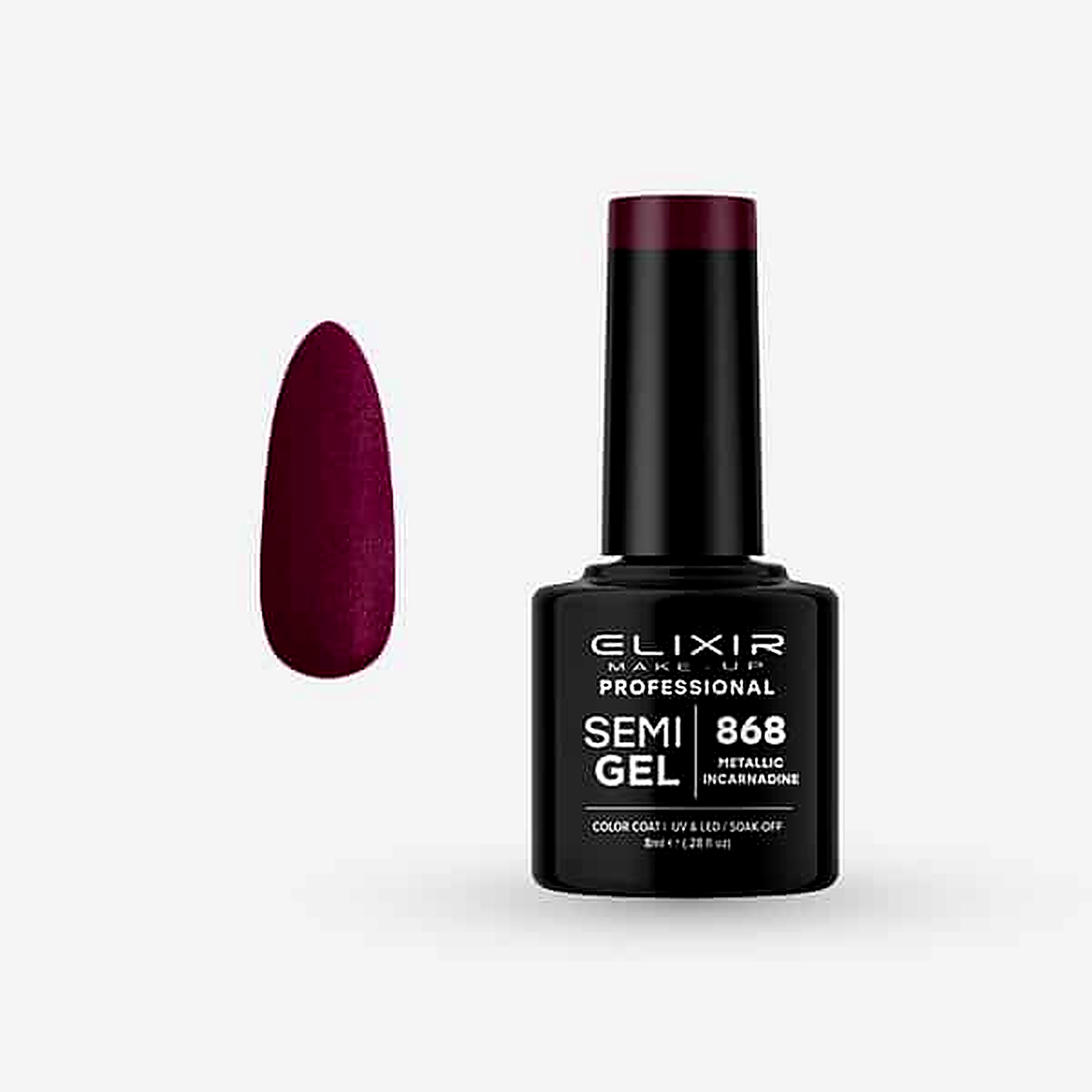ELIXIR Professional Semi Gel 868 “Metallic Incarnadine”