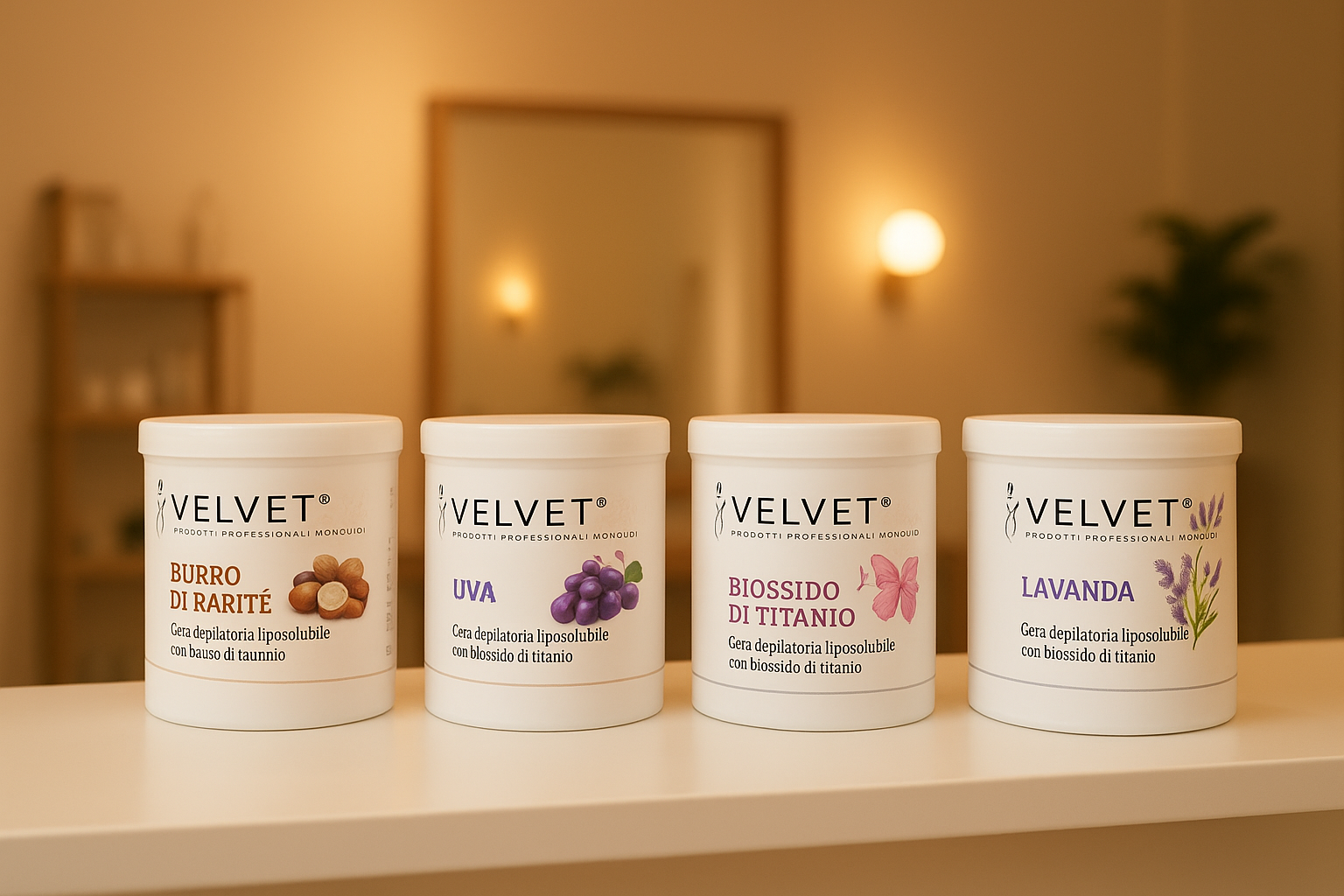 Linea Velvet 98% Natural Ingredients – Epilazione Professionale con Attivi Naturali