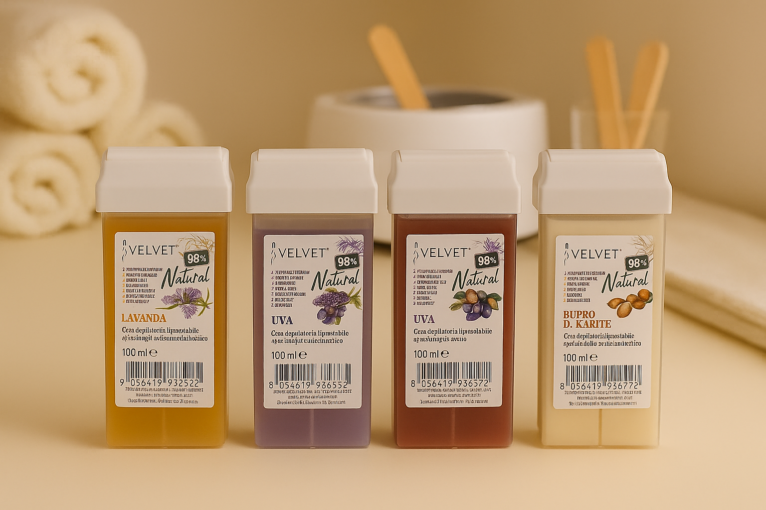 Ricariche Cera Liposolubile Velvet – 98% Ingredienti Naturali per un’Epilazione Delicata