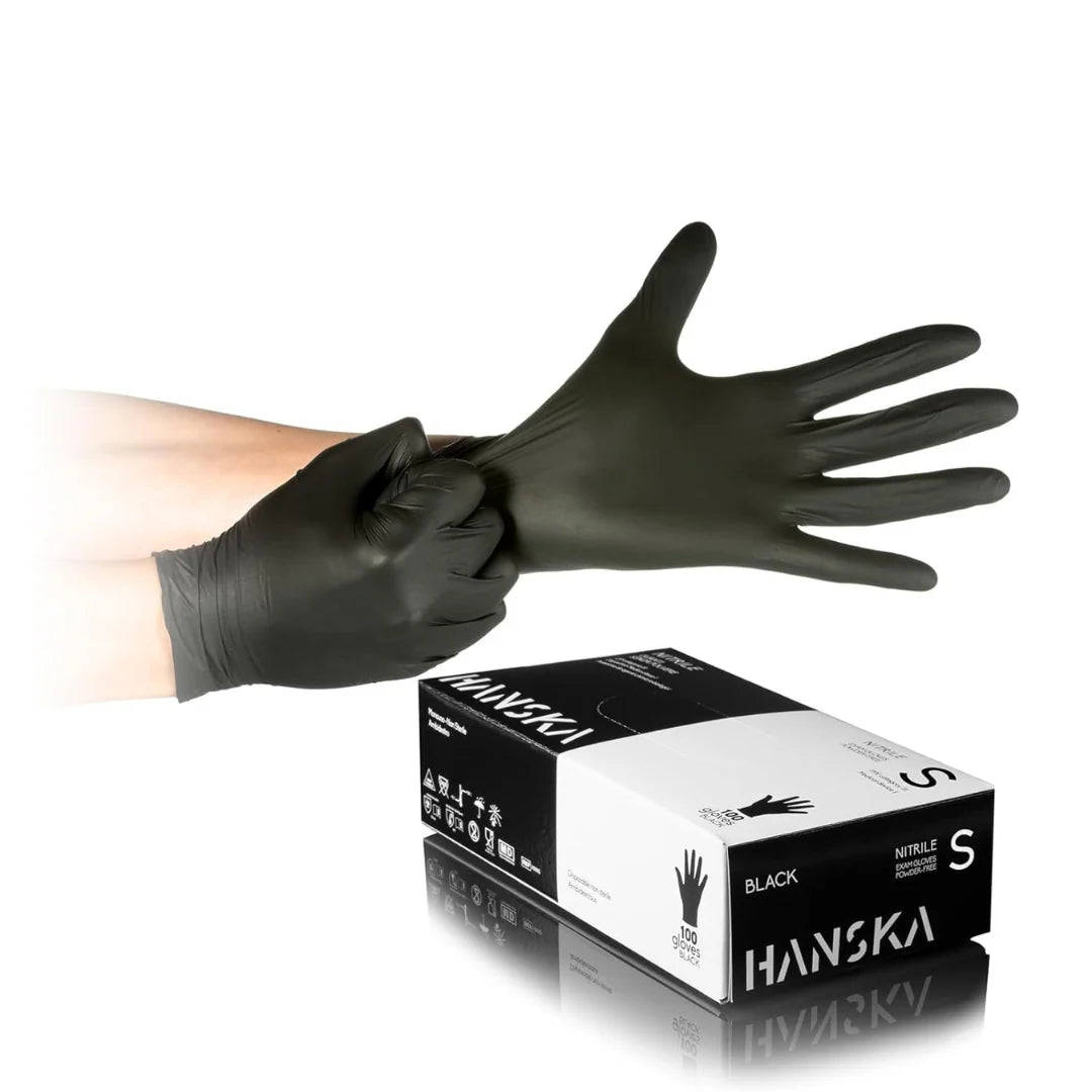 Hanska – Guanti in Nitrile Neri Senza Polvere – 100 pz (Copia)