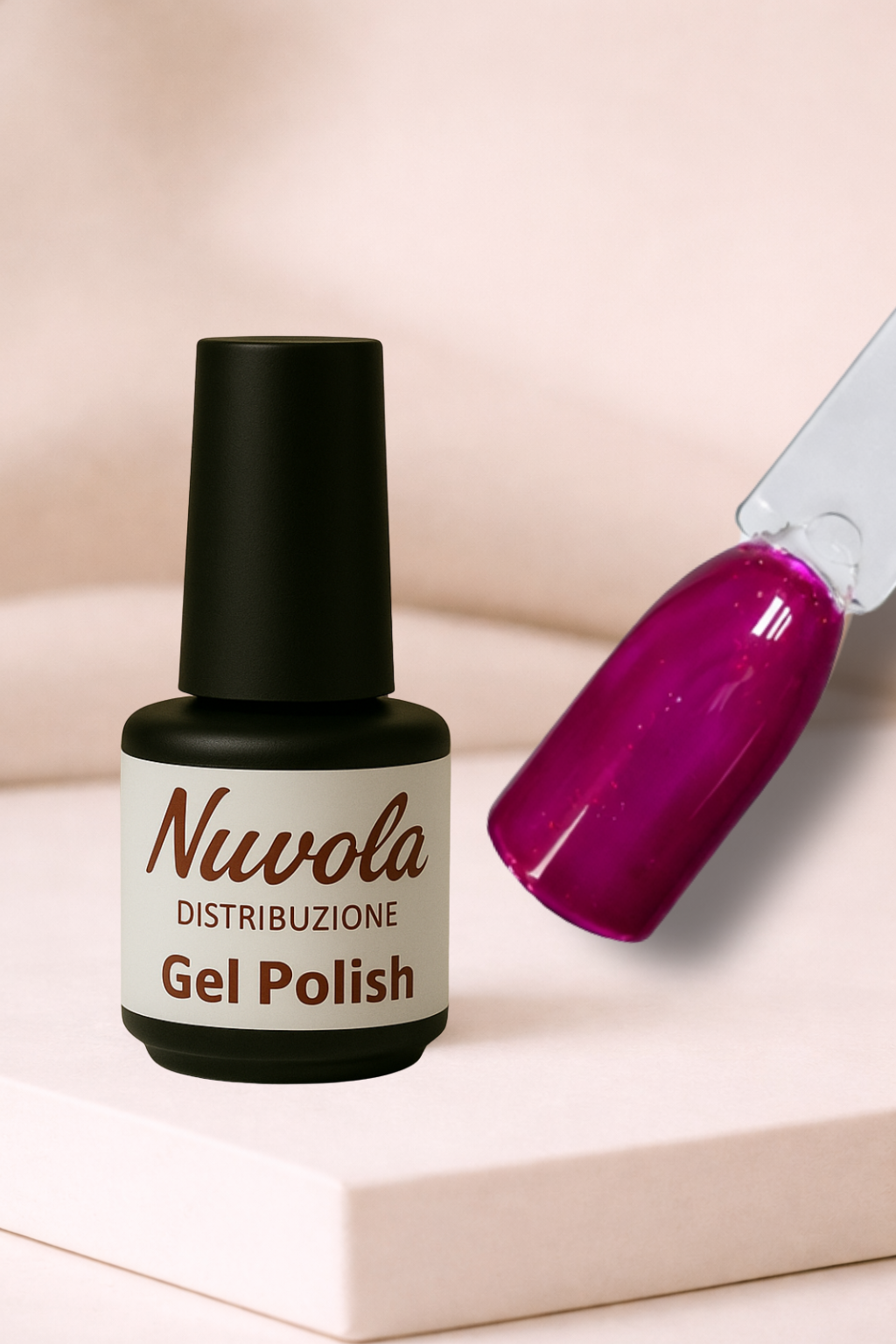 Gel Polish Magenta Glitter 5071