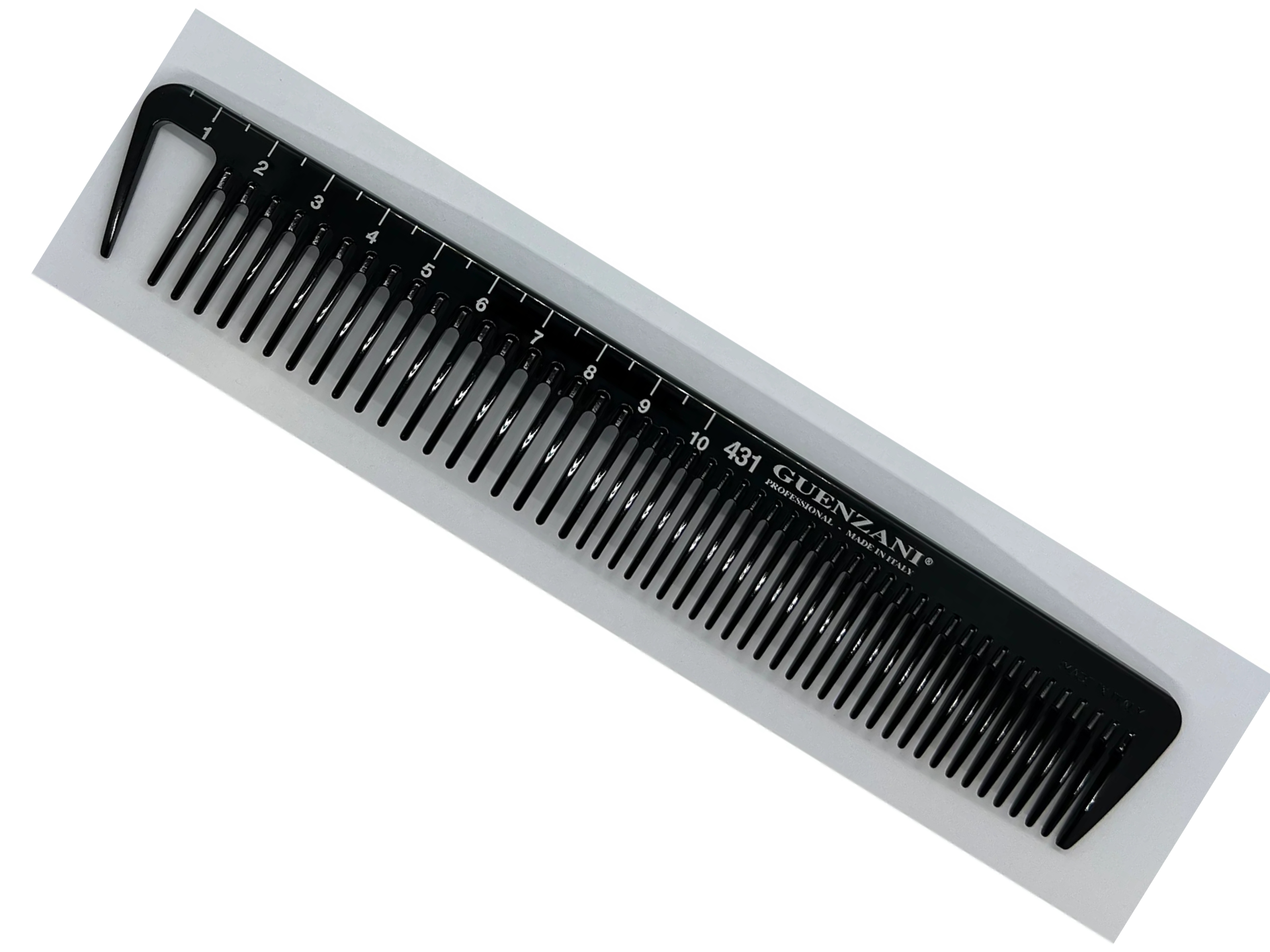 Pettine Professionale Guenzani Art. 431 – Centimetrato con Tiraciocche Antistatico per Taglio e Colore