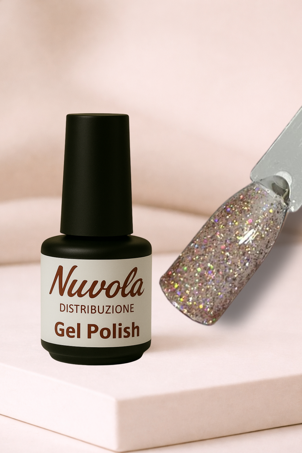 Gel Polish Champagne Glitter 704