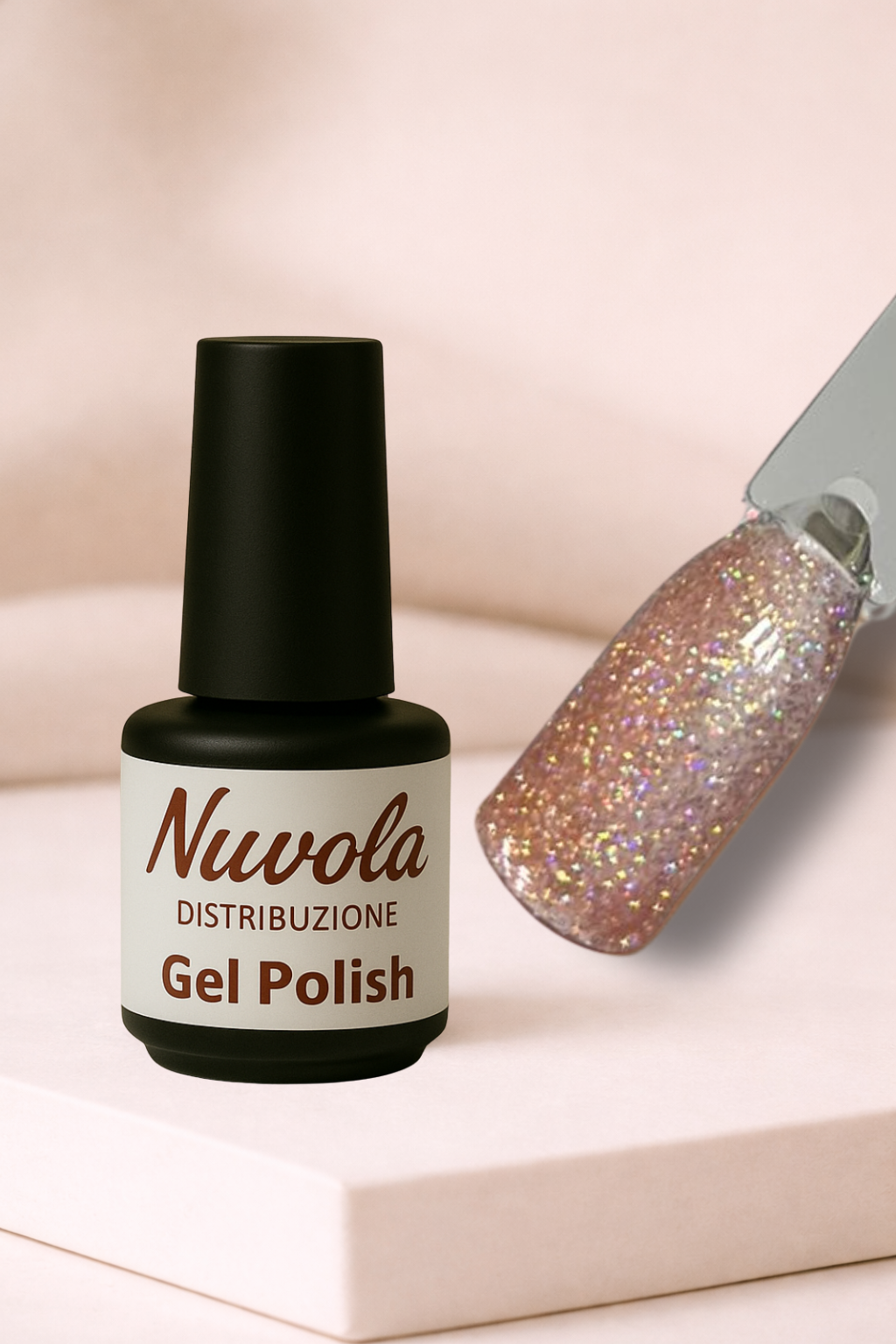 Gel Polish Rose Gold Glitter 705