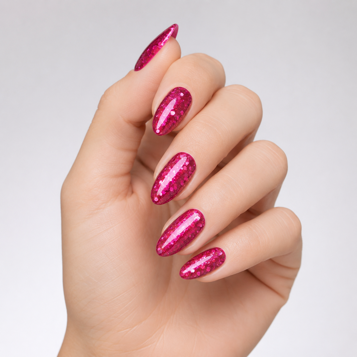 ELIXIR Semi Gel Polish 1100 Hot Pink Glitter – 8 ml