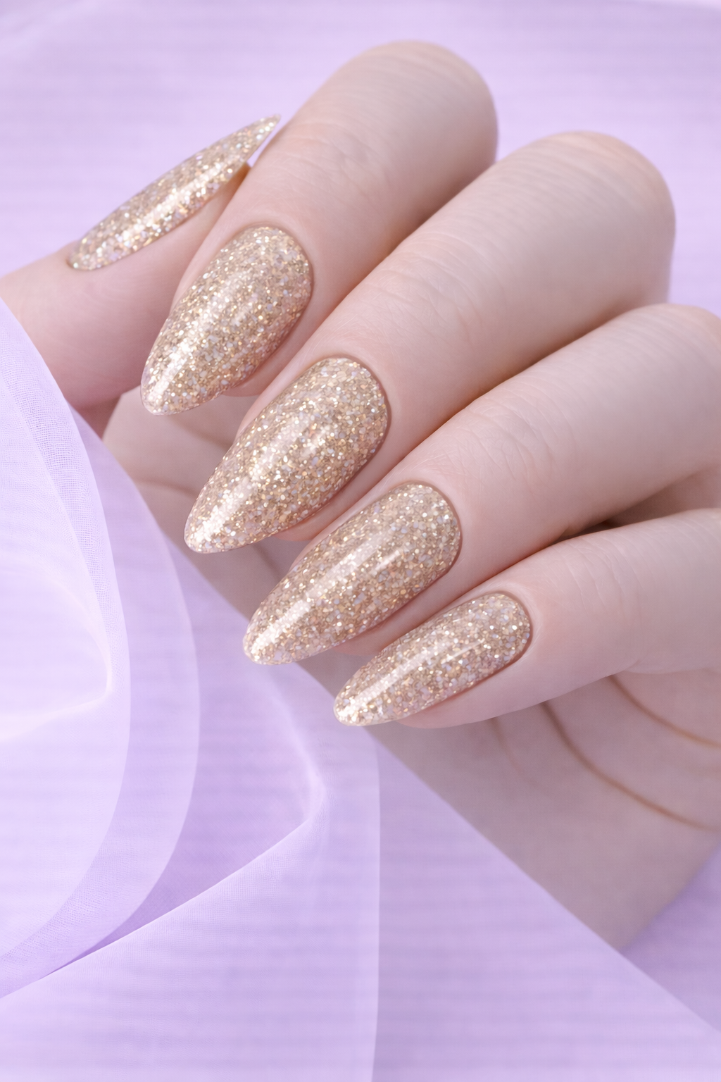 Gel Polish Champagne Glitter 704