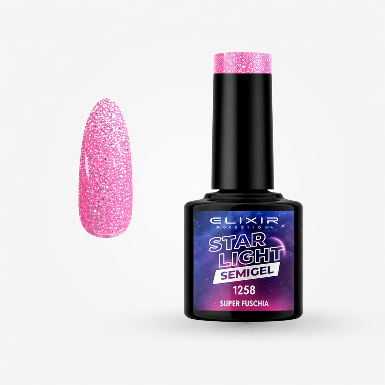 ELIXIR Laser Diamond Semigel  1258 Super Fuschia – 8 ml