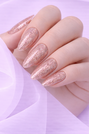 Gel Polish Rose Gold Glitter 714
