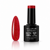 ELIXIR Laser Diamond Semigel  969 Red Glitter-8 ml