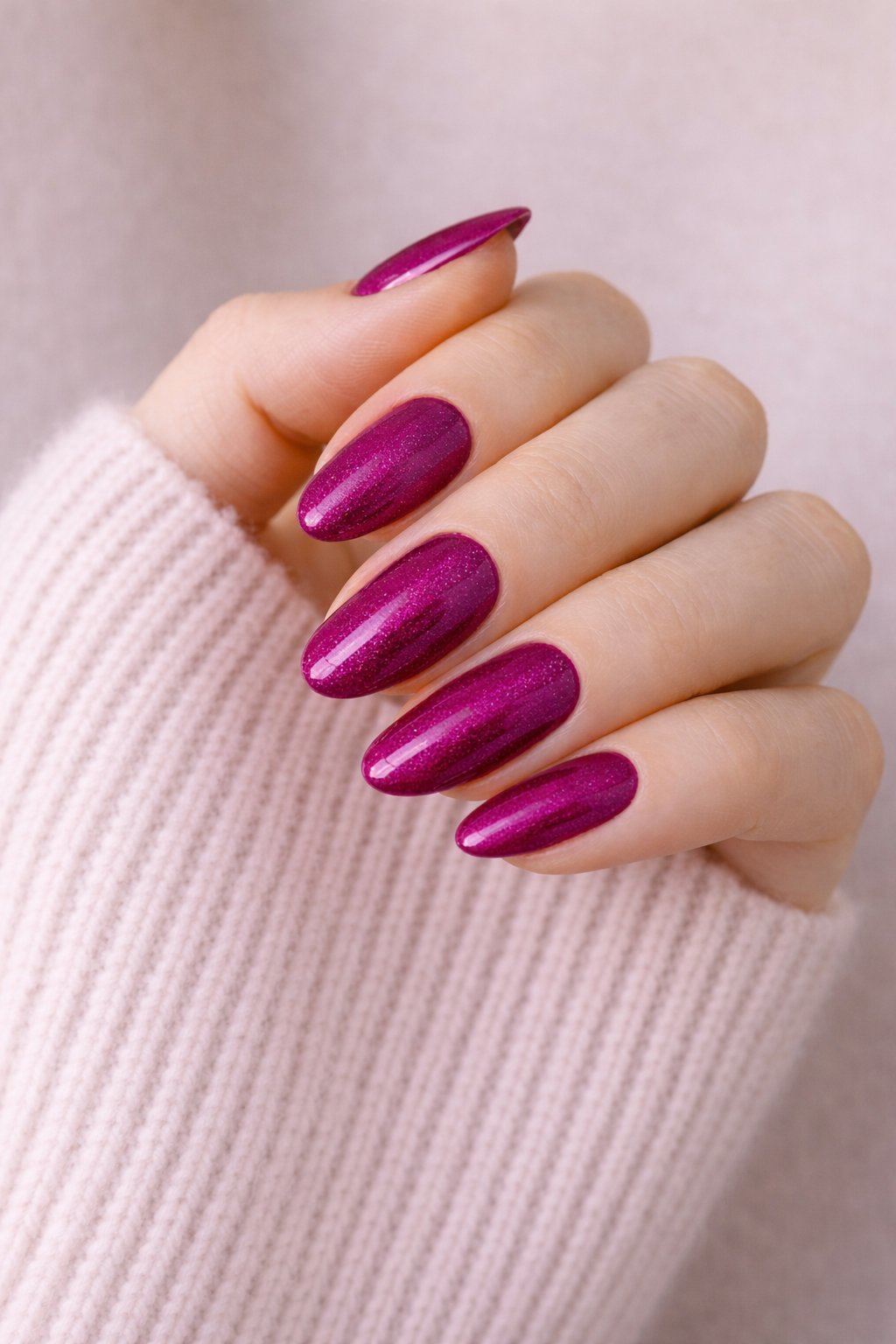 Gel Polish Magenta Glitter 5071