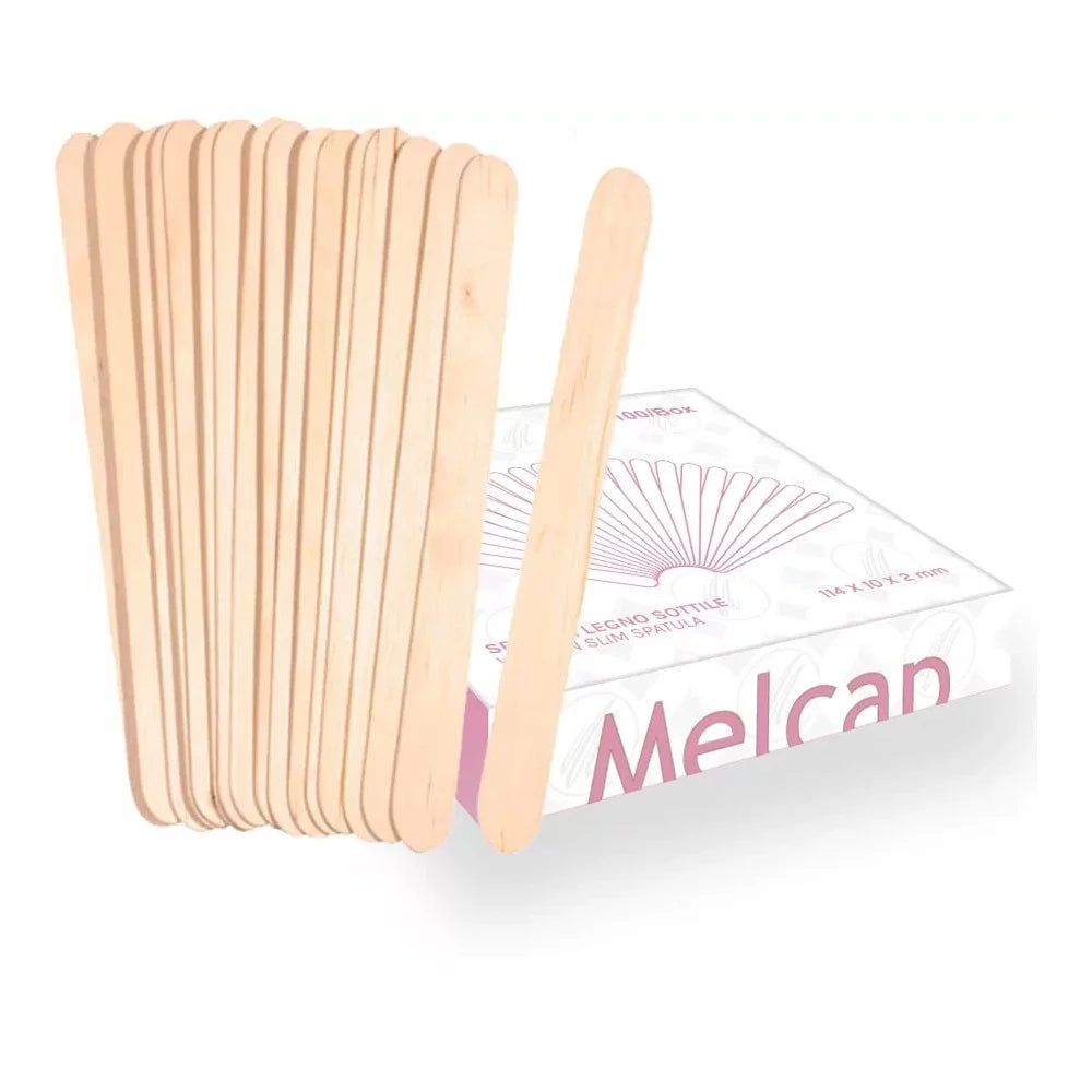 Melcap – Spatole in Legno Sottili per Epilazione – 100 pz